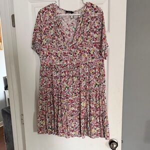 Floral V-Neck Women's Dress